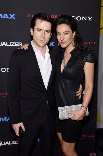 Christian Campbell with wife, America Olivo, at The Equalizer Premiere NYC