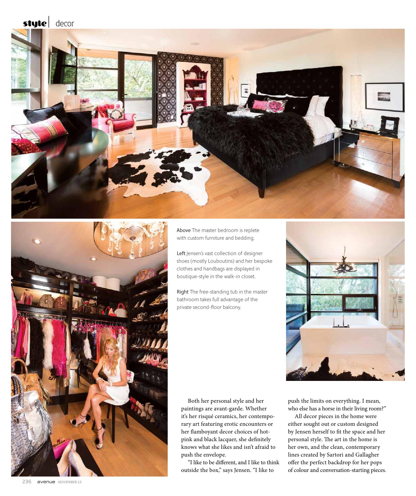 International Artist Monika Jensen's home featured in Avenue Magazine