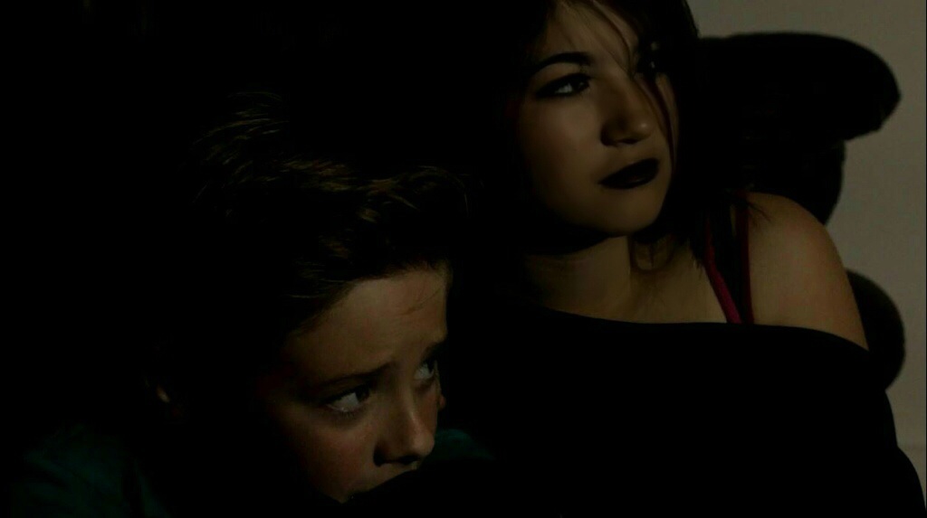 Still of Jessica (playing Furfur) and Spencer (playing Sam) in an episode of Soul Survivor - Deal with the Devil.