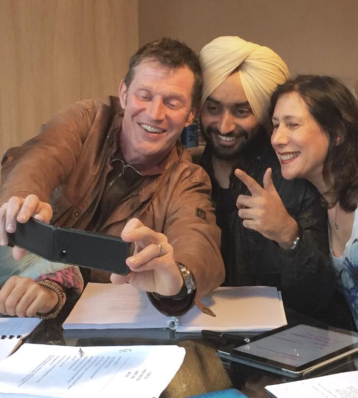 Satinder Sartaaj with Dee Cannon, acting coach and Jason flemyng supporting actor in London 2014