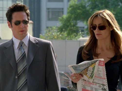Still of Rob Morrow and Diane Farr in Numb3rs (2005)