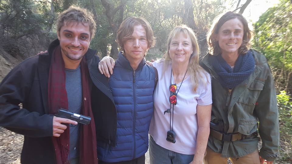 Alec Whaite, Raam Weinfeld, Elayne Oxborrow and Baker Chase on the set of Amaranth.