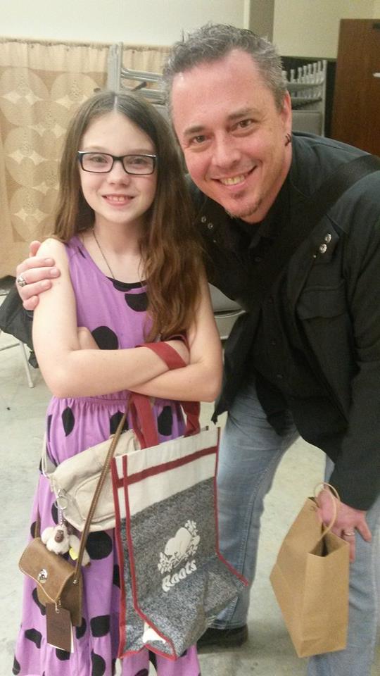 Kennedy Brice with Raven Banner Entertainment's James Fler on set of the movie 