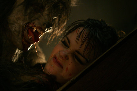 Sam (Kimberly J. Brown) has a close encounter with the Beast (Richard Tyson).