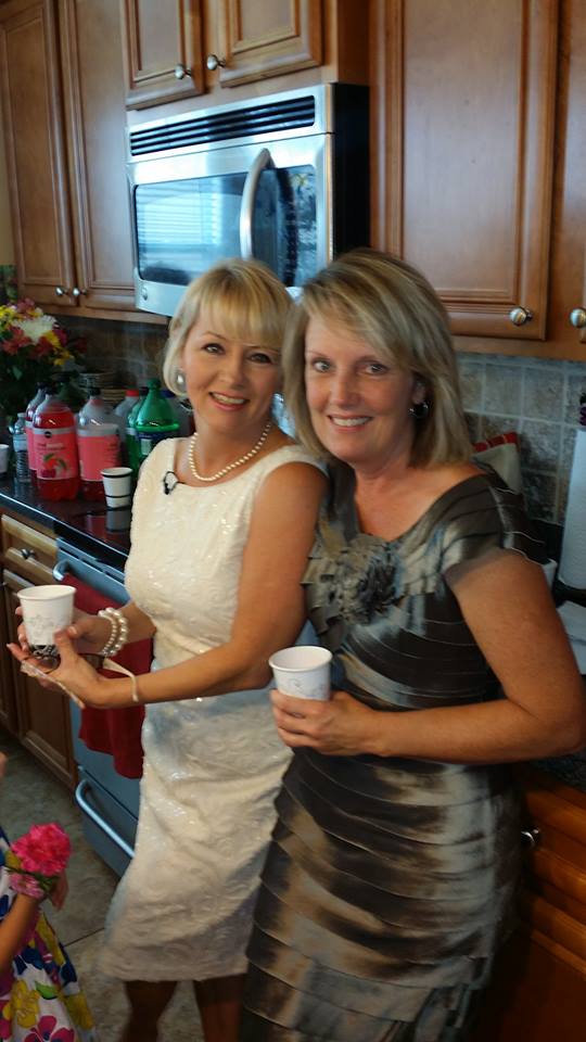 At my wedding 9-6-14. Me on left. Bestie Laura on right.