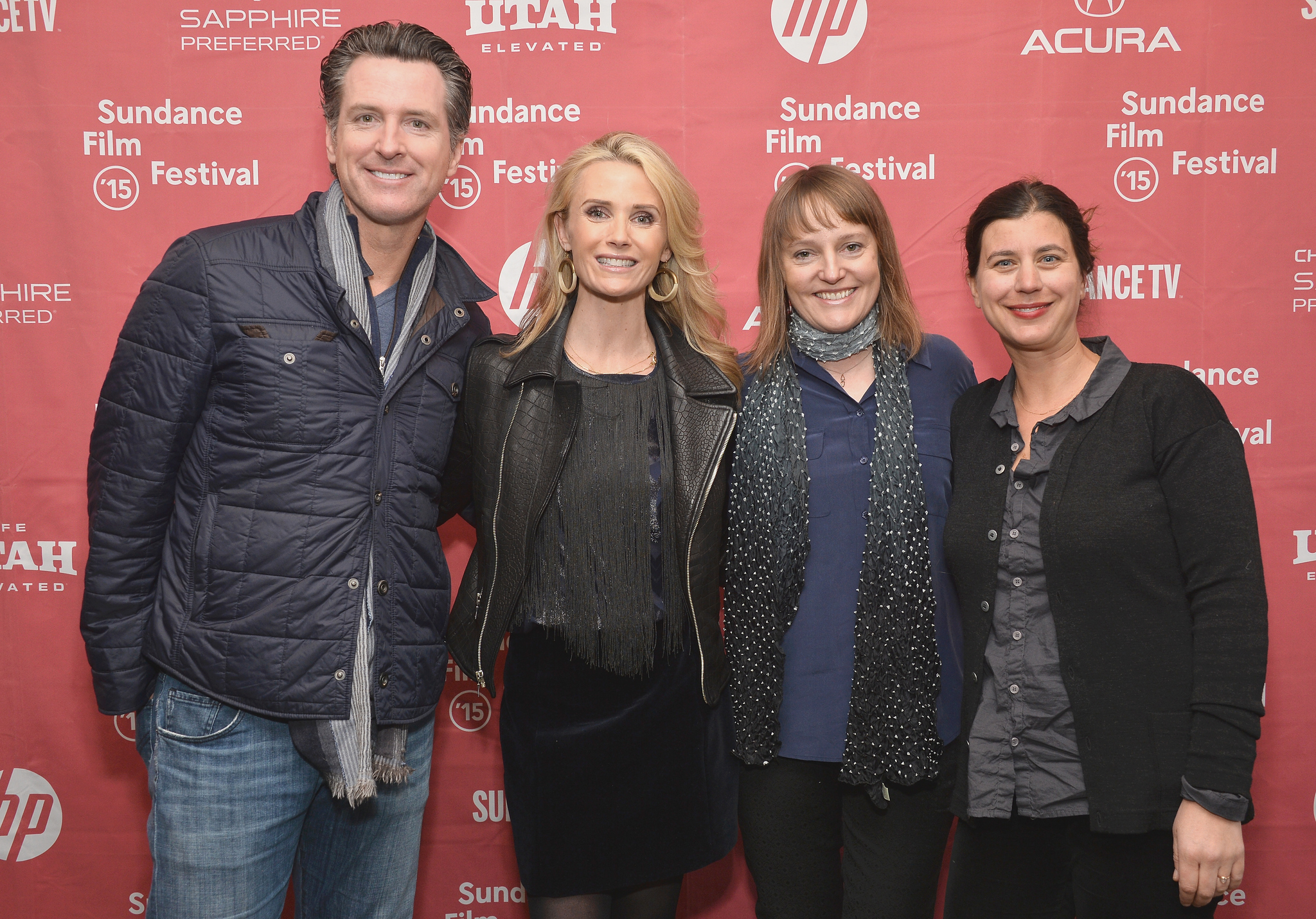 Jessica Congdon, Jennifer Siebel Newsom, Gavin Newsom and Jessica Anthony at event of The Mask You Live In (2015)