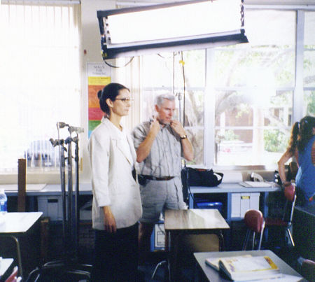 Deborah Smith Ford & Director David Nixon on set of film 