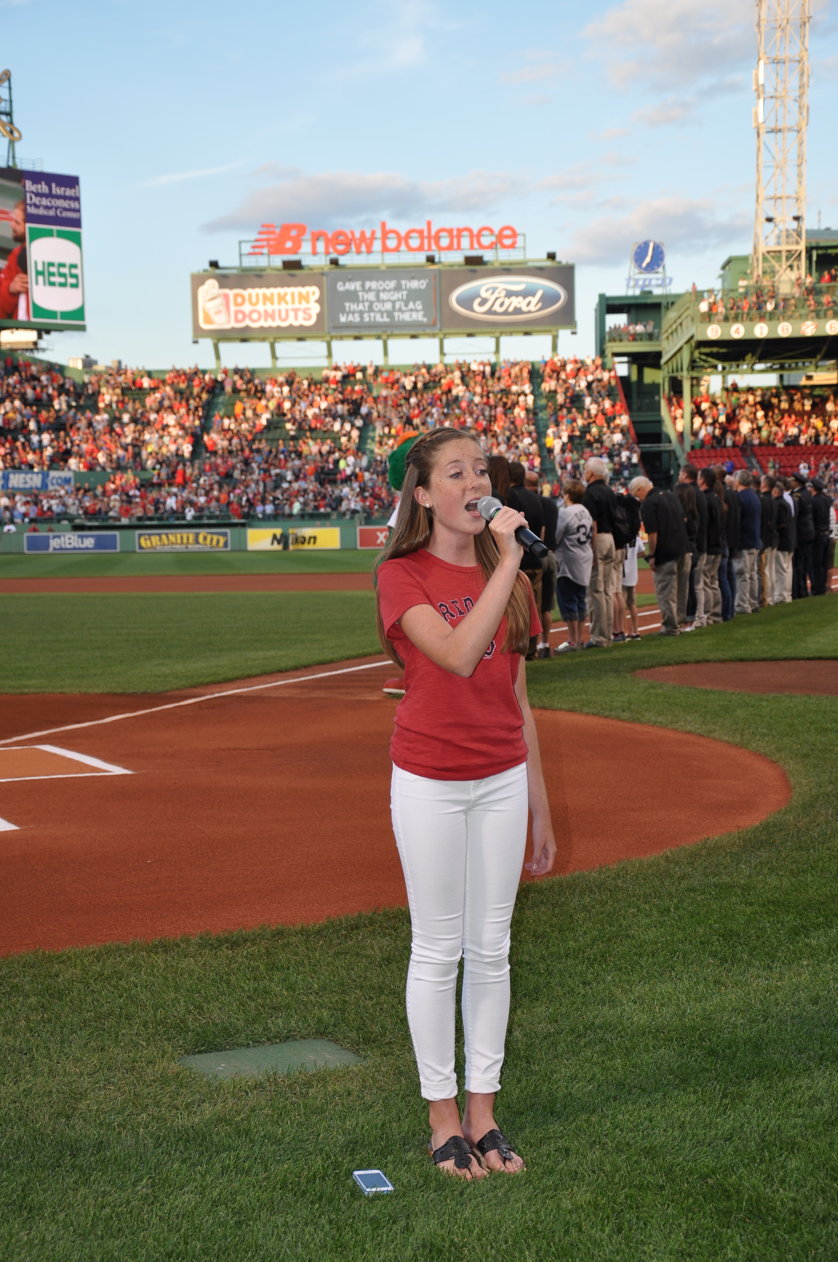 Singing the National Anthem at Fenway Park for a Boston Red Sox game August 2014