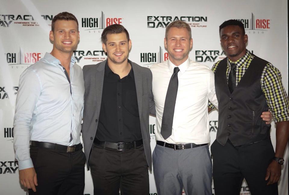 Jeremy Ninaber, Ethan Mitchell and Matthew Ninaber at premiere of Extraction Day (2014)