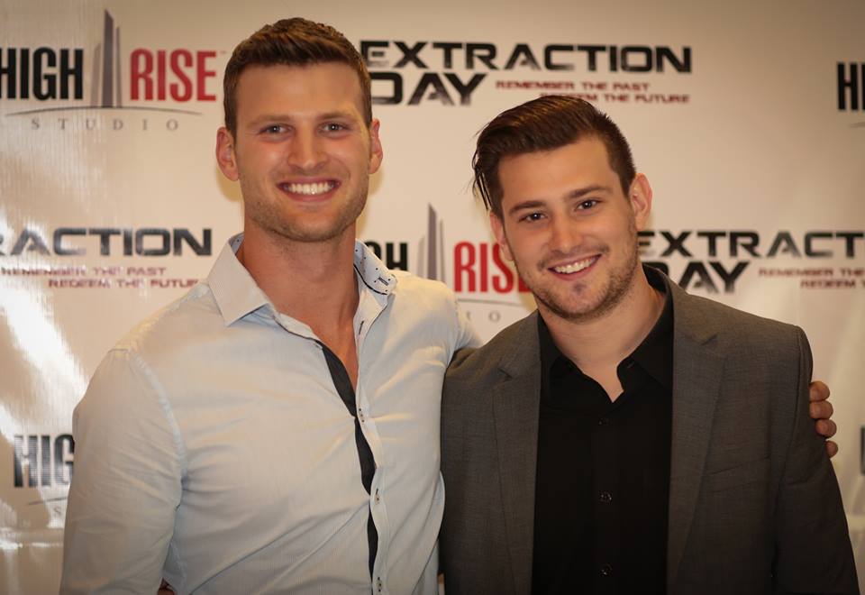 Jeremy Ninaber and Ethan Mitchell at premiere of Extraction Day