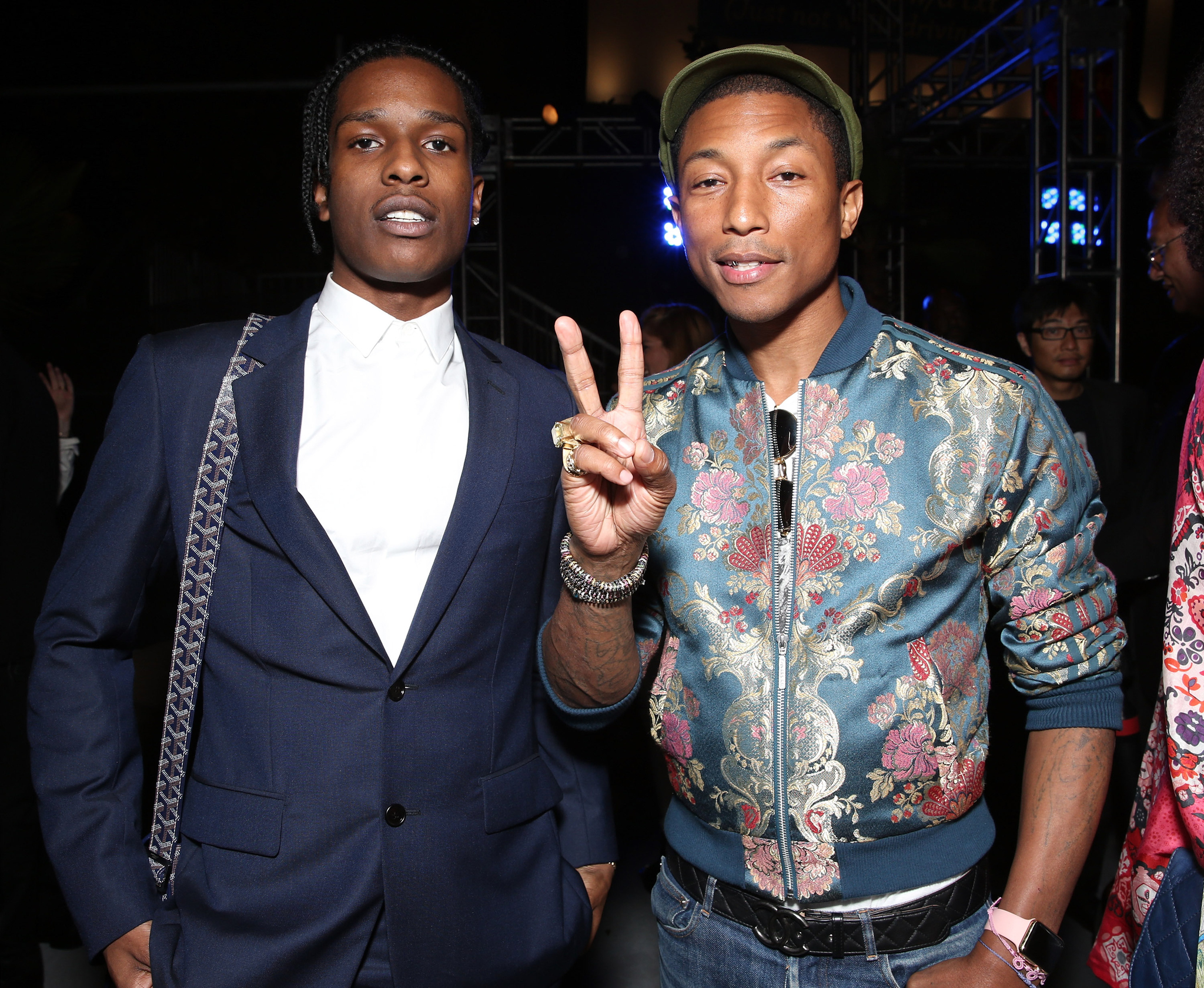 Pharrell Williams and Rakim Mayers at event of Dope (2015)