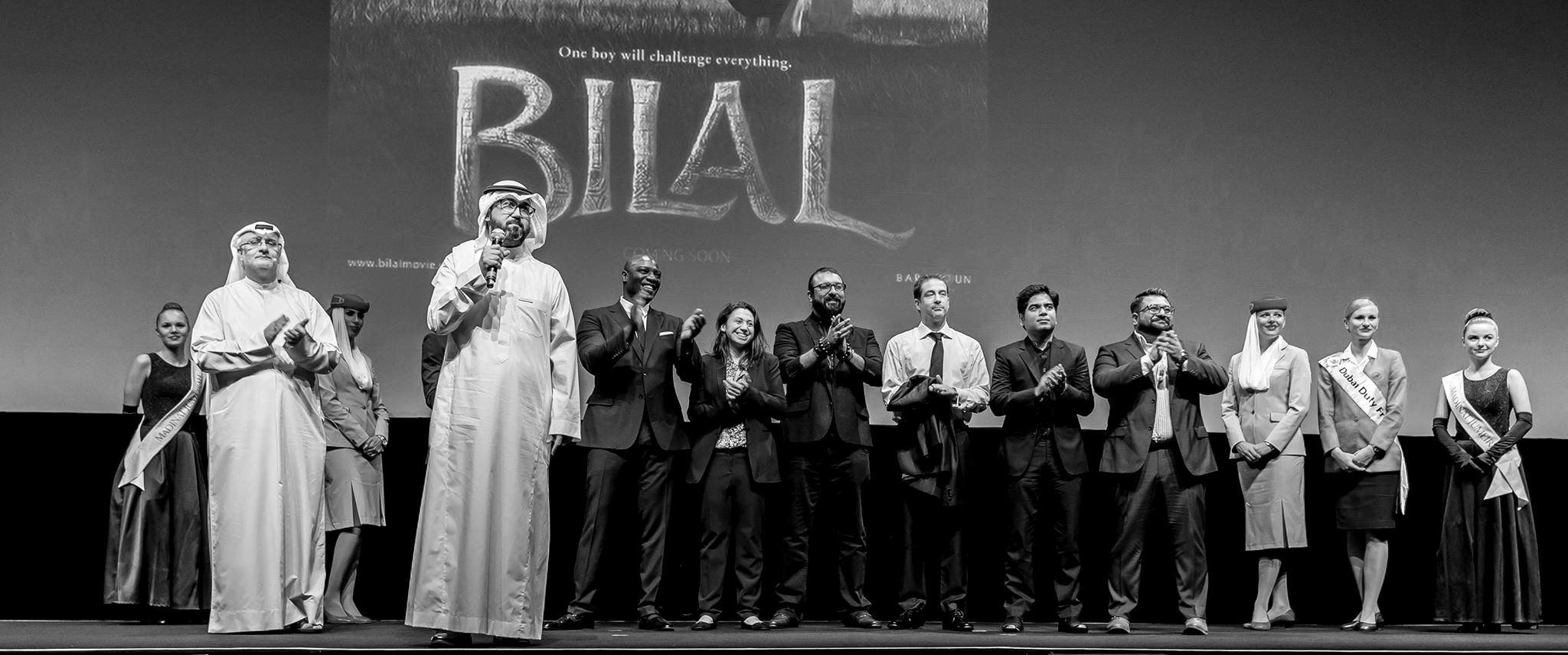 (From Right) Ayman Jamal, Adewale Akinnuoye-Agbaje, Patricia Heneine, Khurram H. Alavi, Oliver Arnold, Arif Jilani & Iqbal Haider at the 12th Annual Dubai International Film Festival.