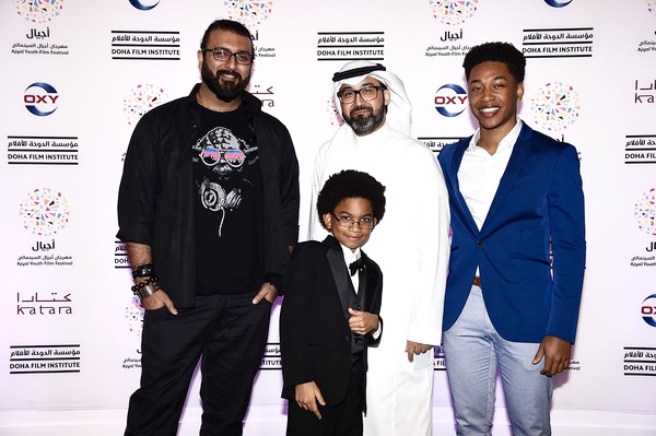 Khurram H. Alavi, Ayman Jamal, Andre Robinson & Jacob Latimore at the Ajyal Youth Film Festival 2015 in Doha, Qatar.