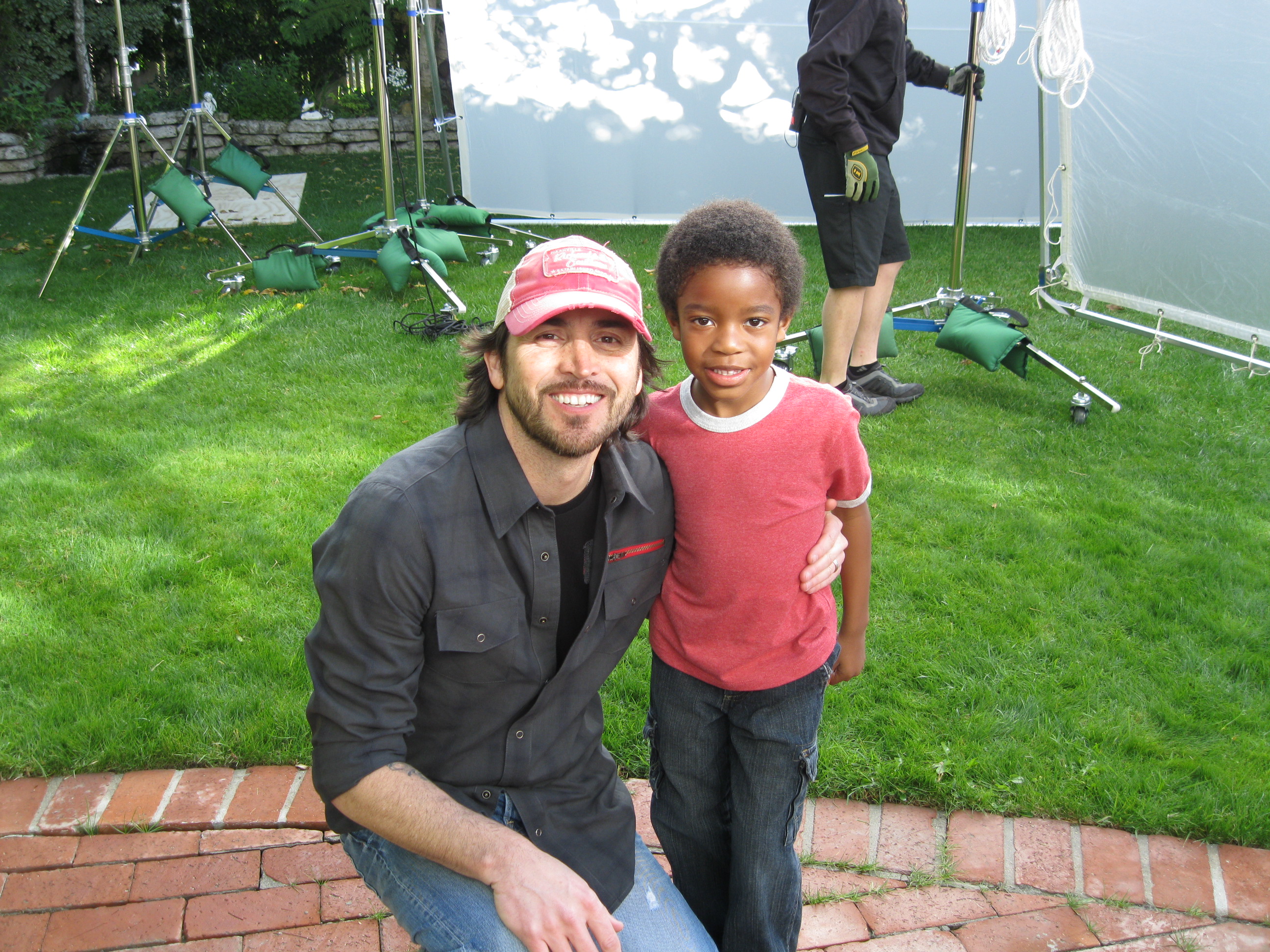 Alex with Director Shaun Silva on his Weber Grill commercial shoot.