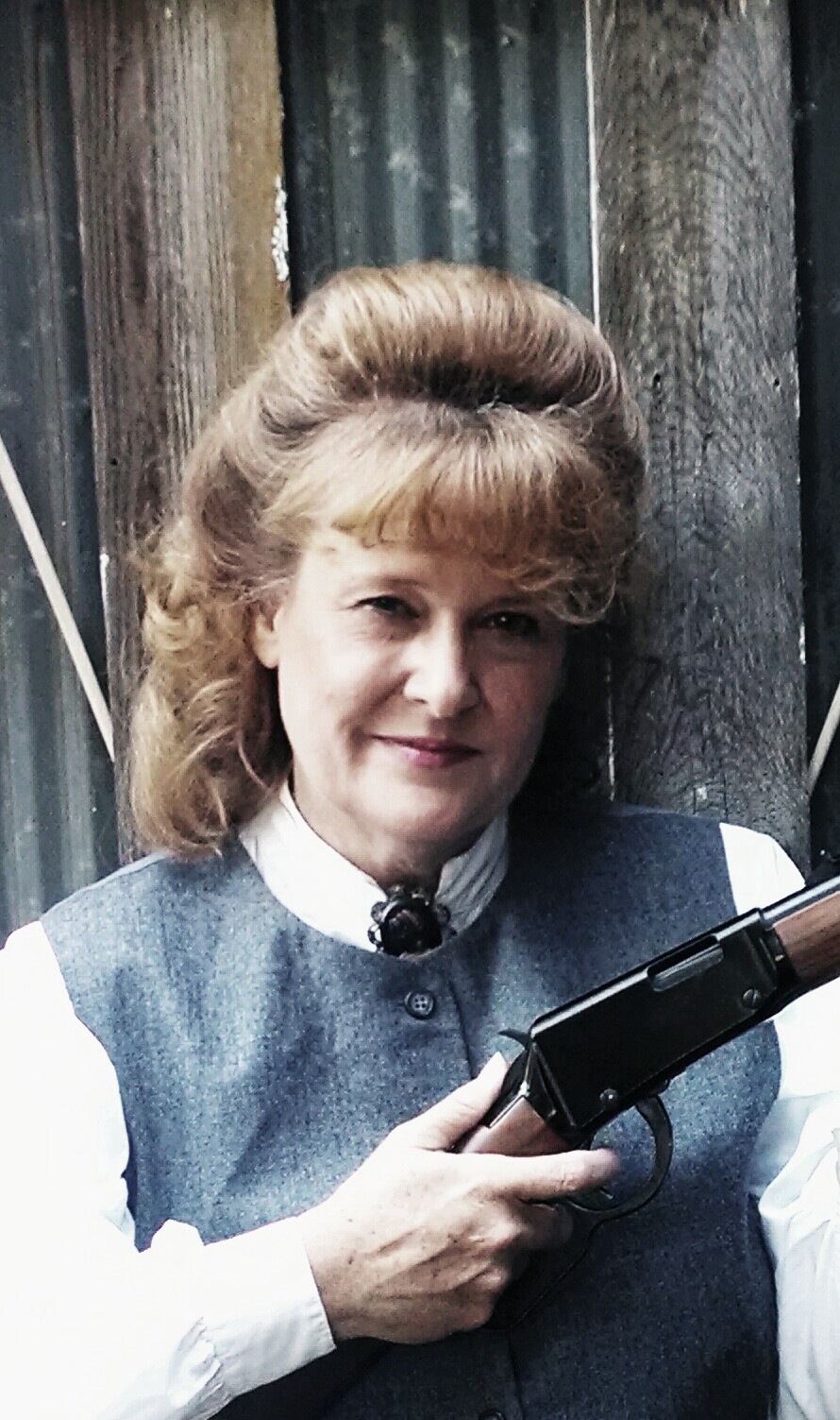 Sheila Cochran Western character: photo taken by husband