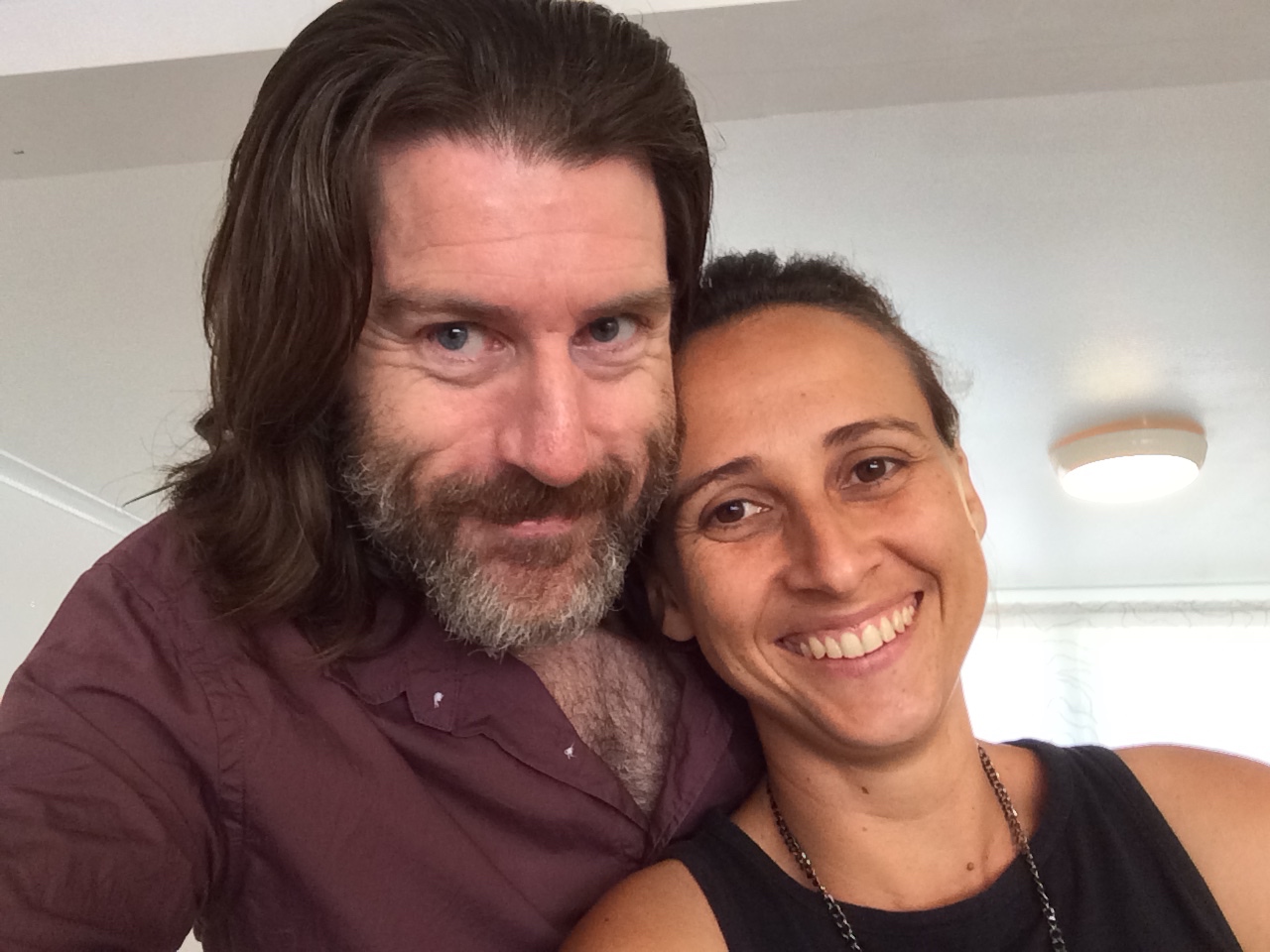 Craig Griffin with Donna Gomez on the set of Broken Together in 2014