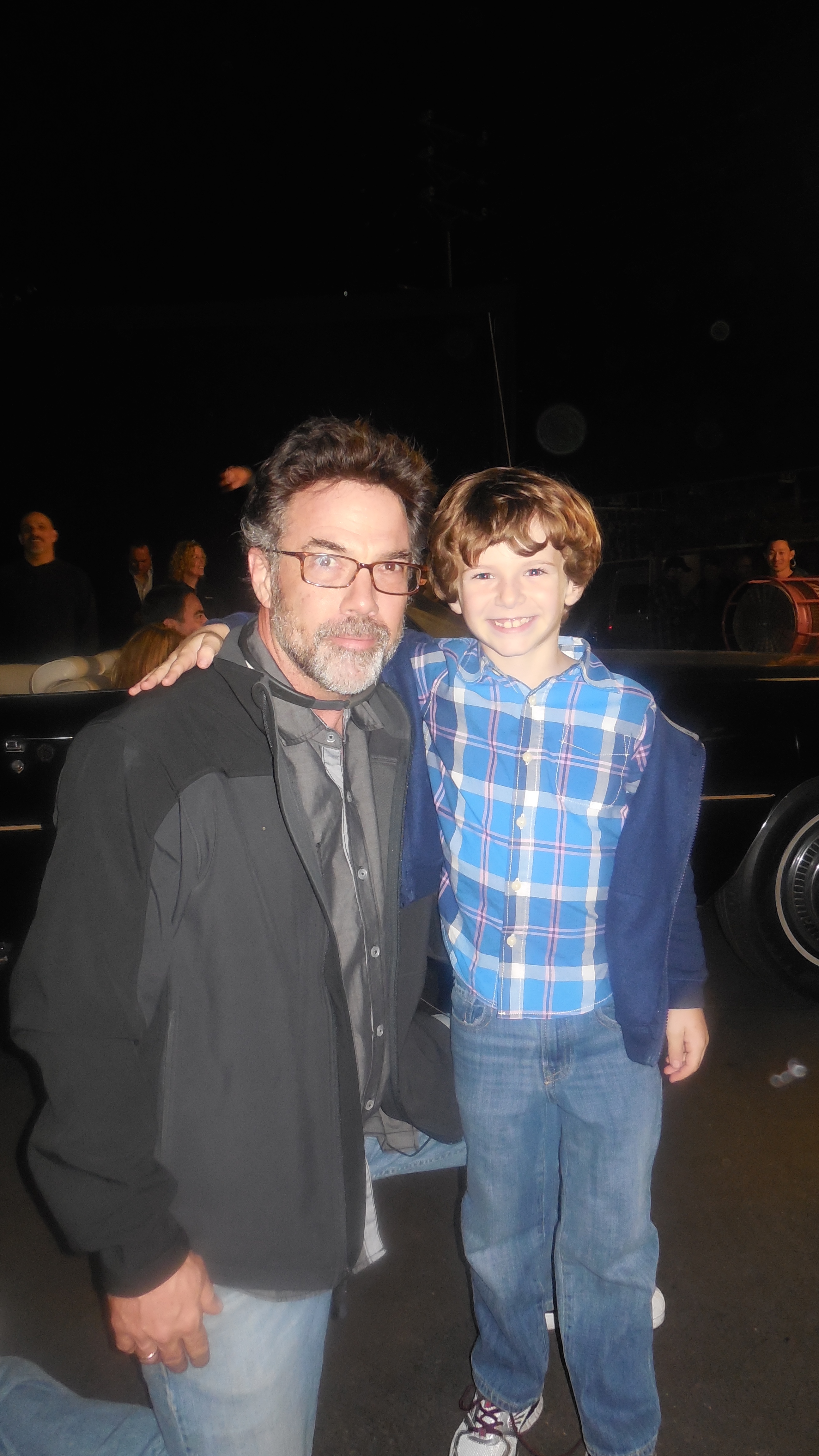 Benjamin and Director Timothy D. Beavers on the set of CSI - Crime Scene Investigation Episode 15.16 