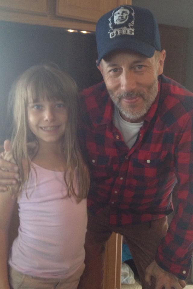 With Jon Gries. On set 