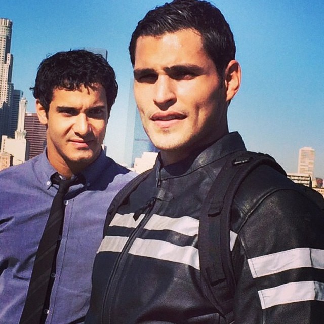 On set of Scorpion with Elyes Gabel