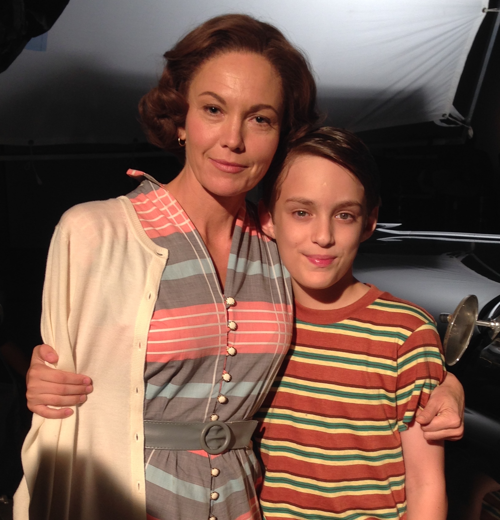 On the set of Trumbo with Diane Lane.