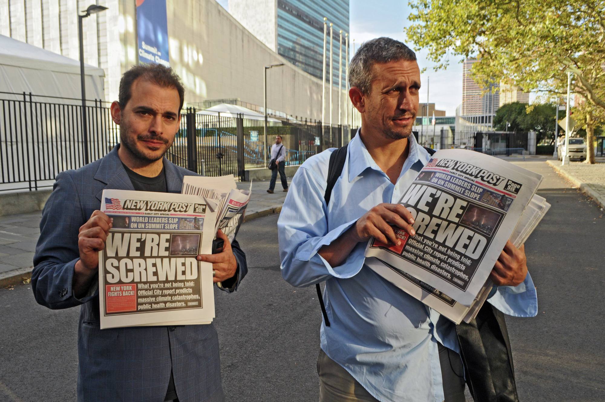 Still of Andy Bichlbaum and Mike Bonanno in The Yes Men Are Revolting (2014)