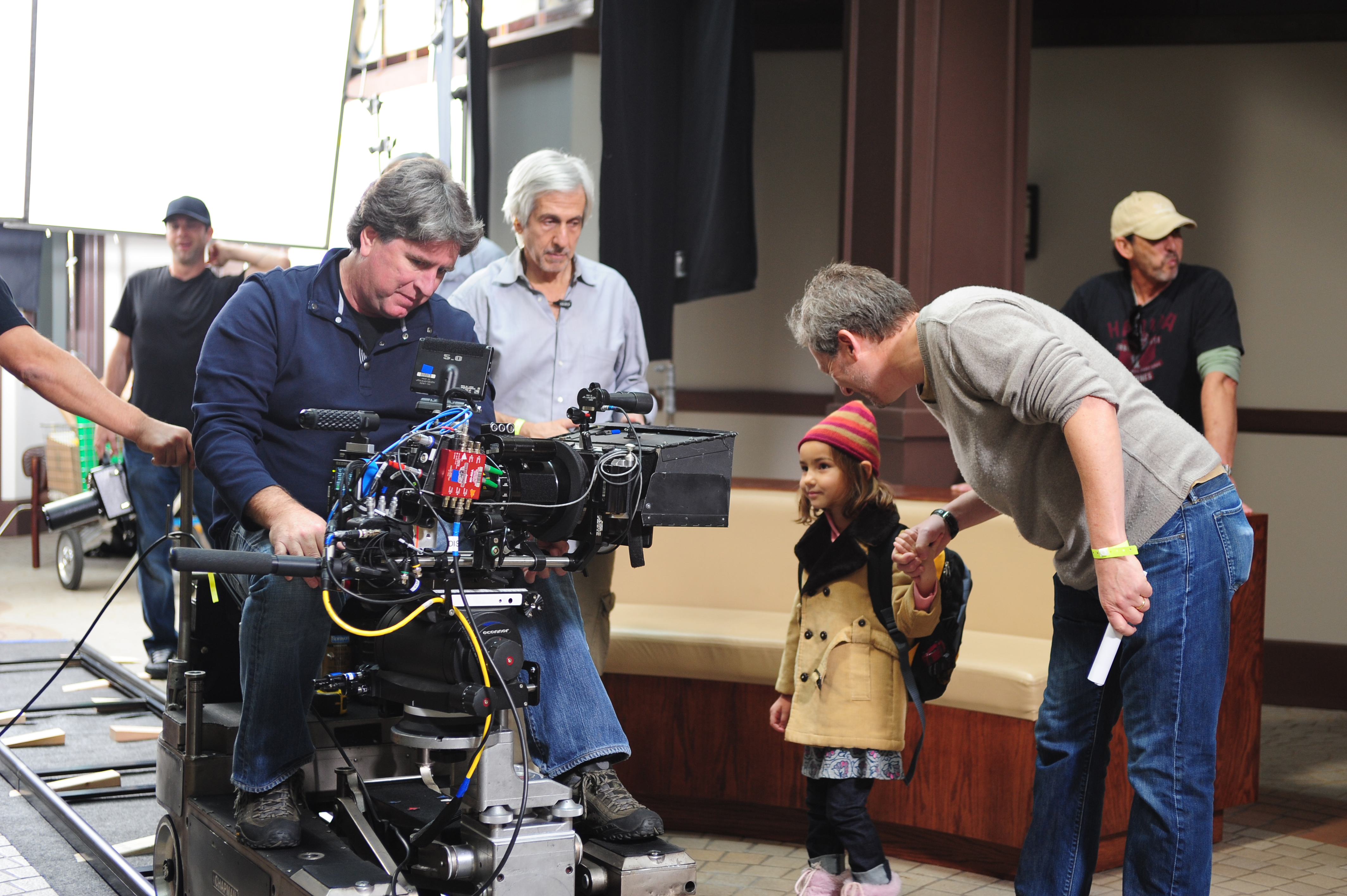 Liliana on set with director Ken Kwapis and crew.