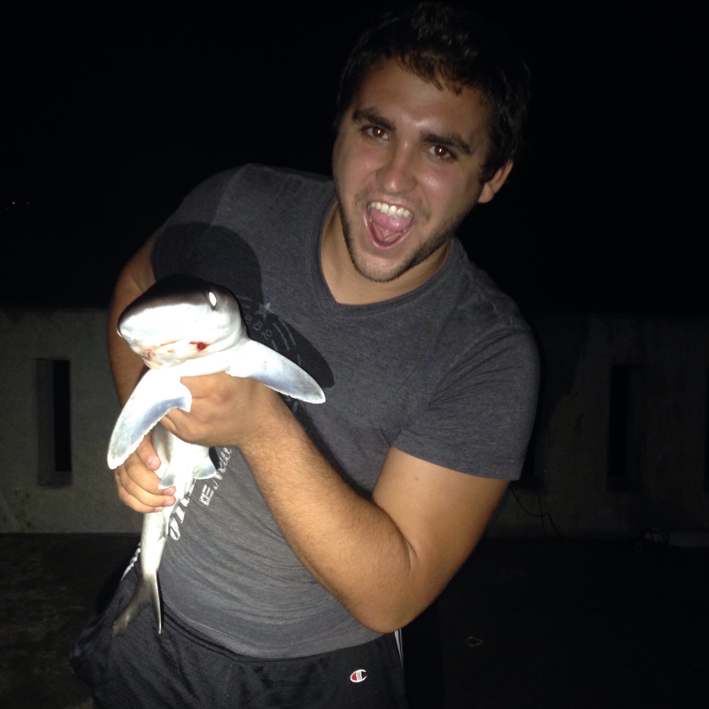 Michael Zovistoski shark fishing in North Carolina