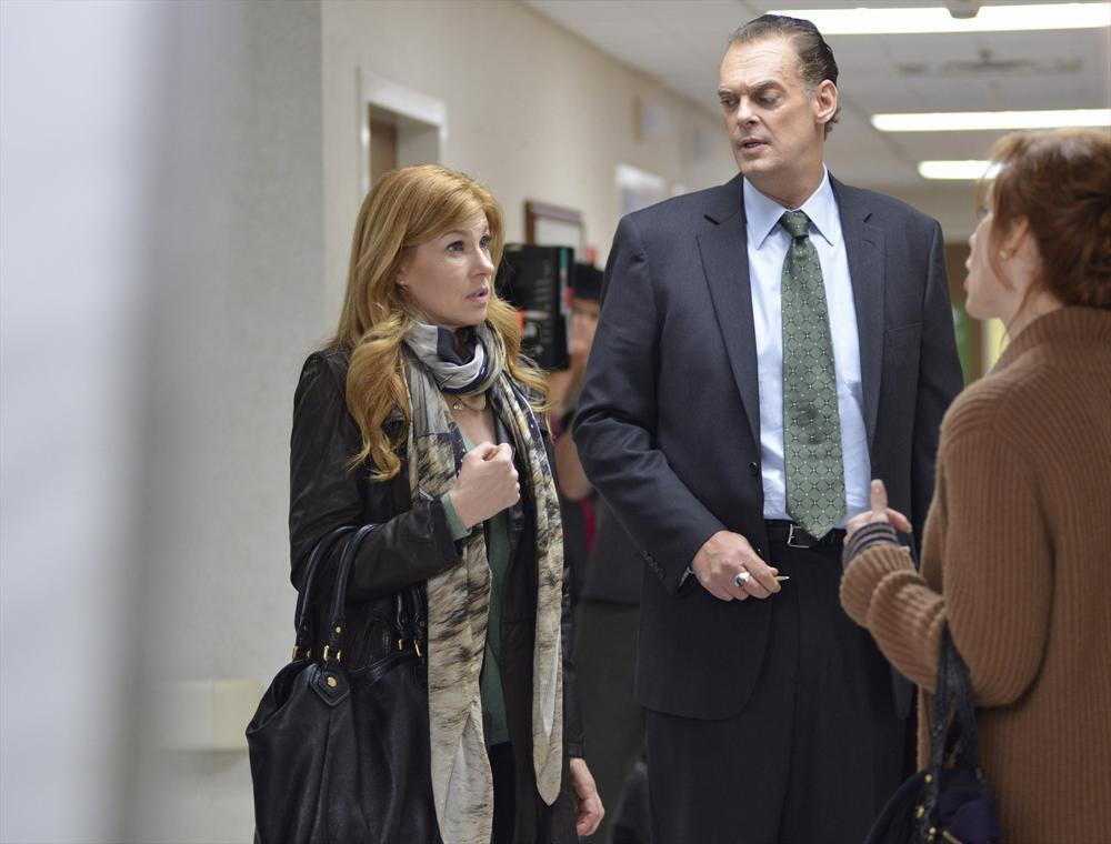Jeremy Childs with Connie Britton and Judith Hoag on the set of Nashville season 1.