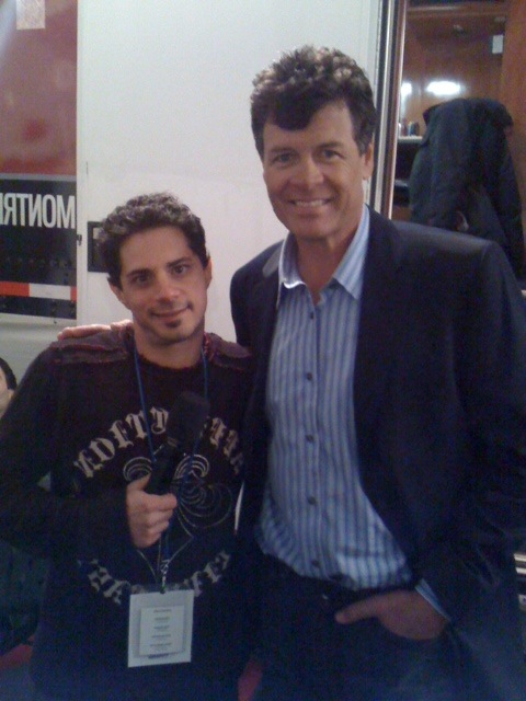 Rocco back stage with Michael Waltrip on 