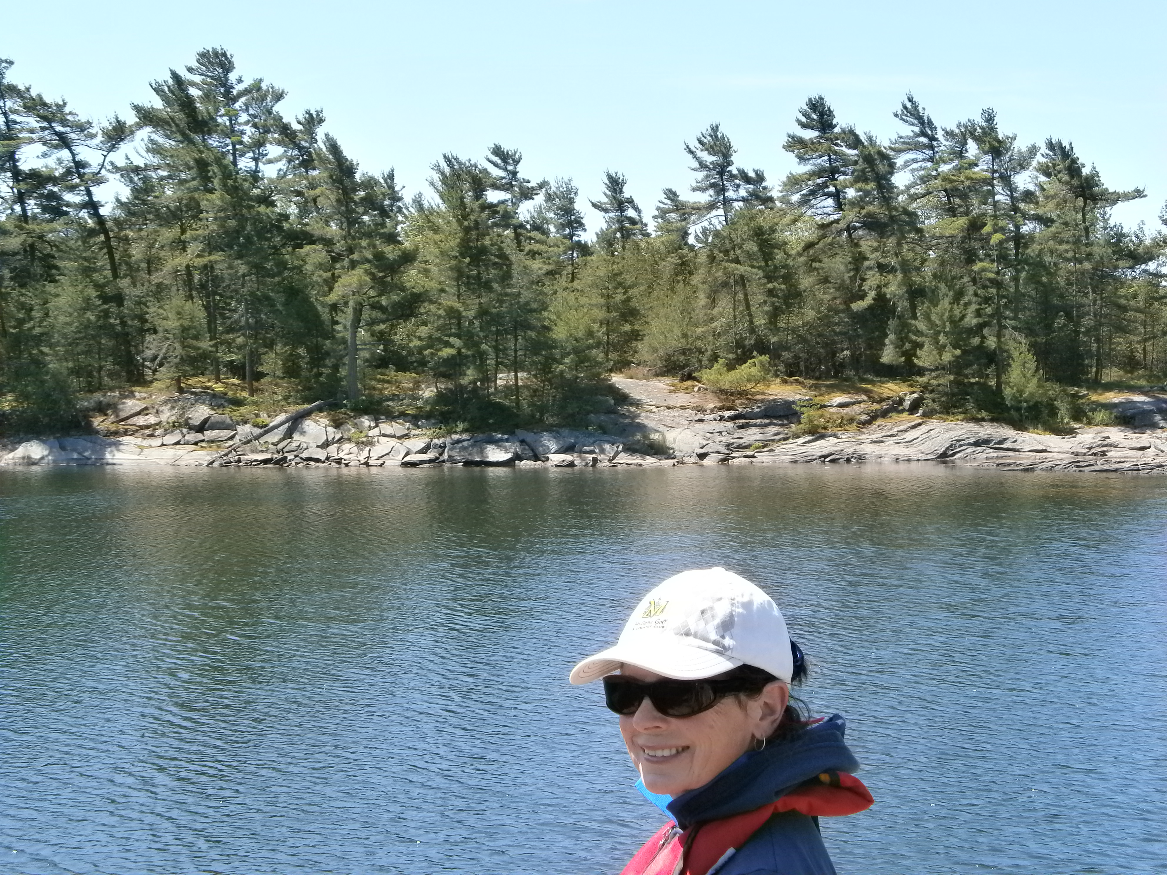 (Alice) Jane Hamilton on a voyage with her husband Don Cooper - Franklin Island, Georgian Bay, Ontario, Canada