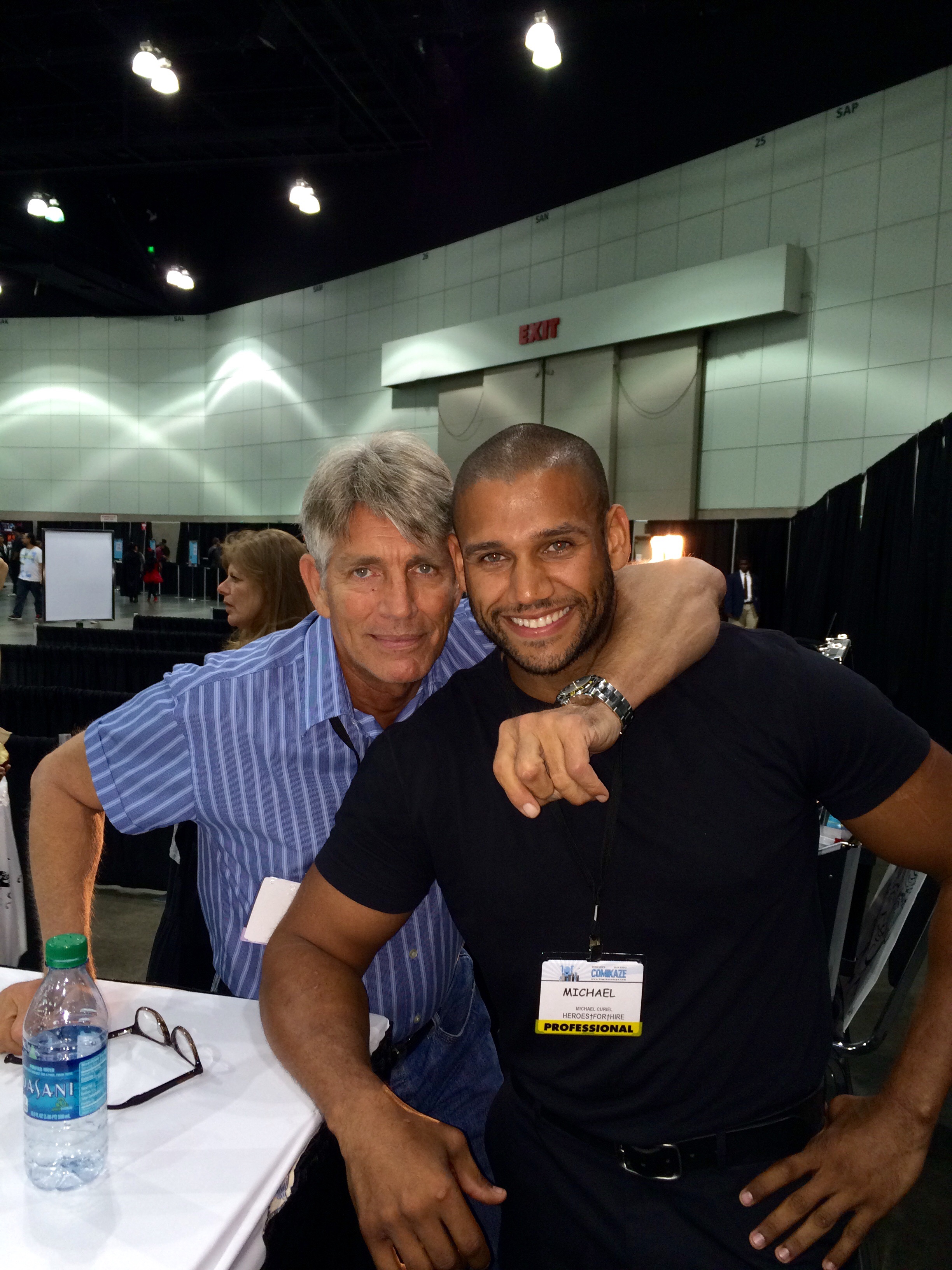 Michel Curiel and actor Eric Roberts at Comikaze 2014 Los angeles, CA