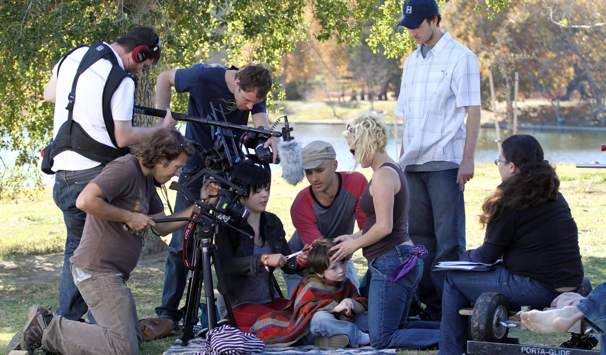 Script Supervising on the set of Haircut.