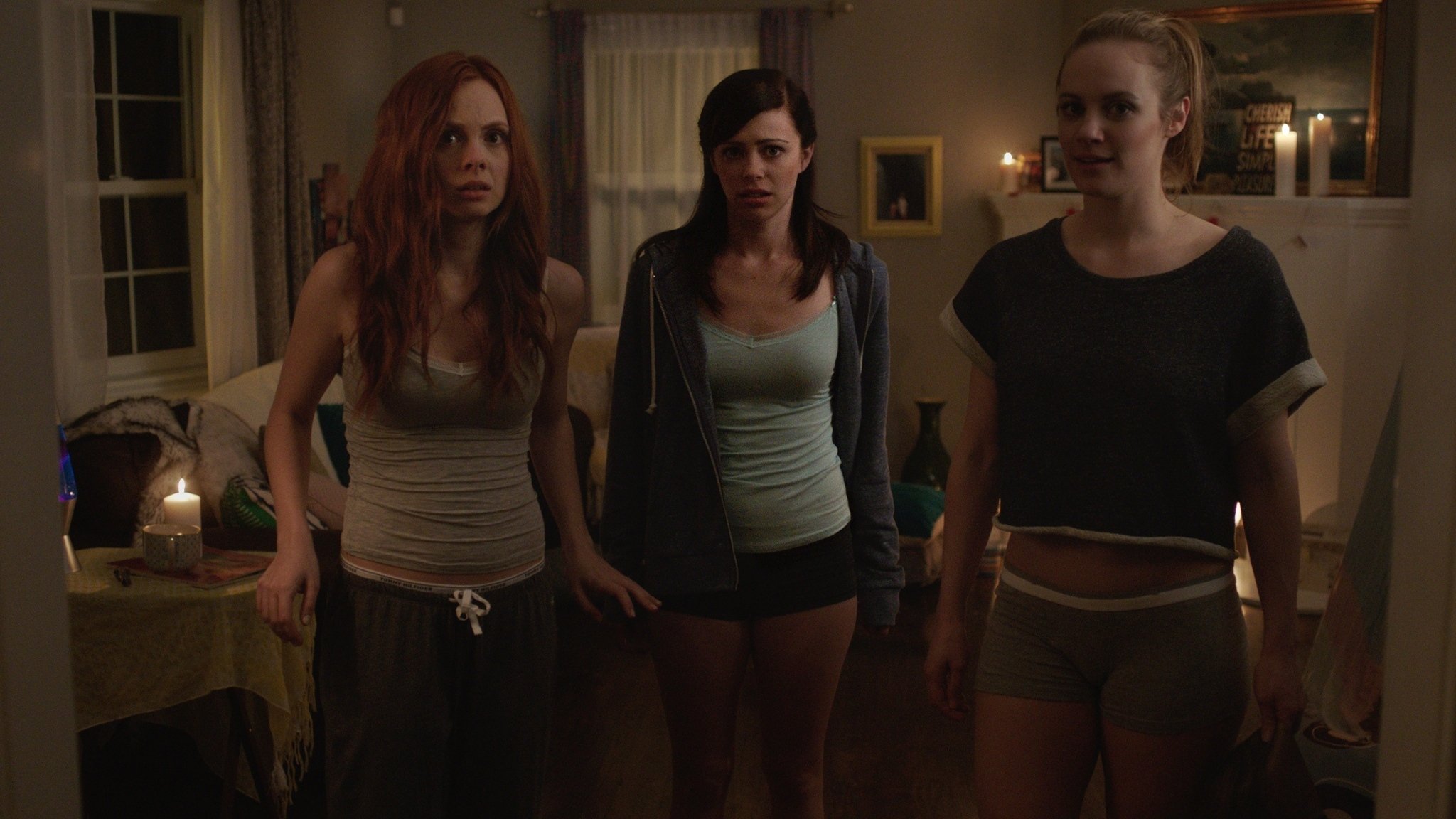 Still of Danielle Savre, Zoë Lister and Galadriel Stineman in Knock Knock (2014)