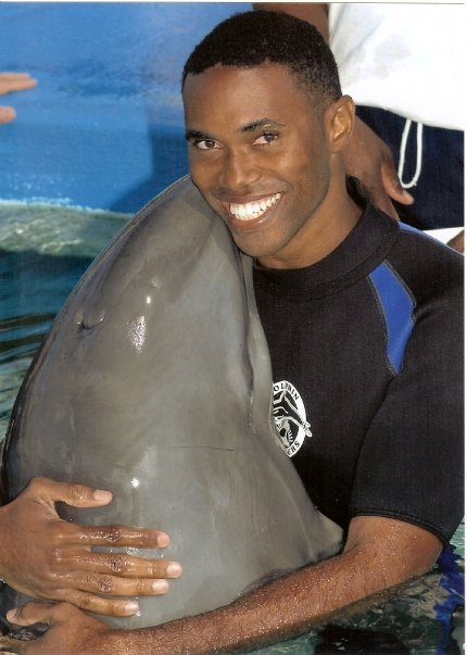 A dolphin named 'Chippie' at Dolphin Encounters - Bahamas.