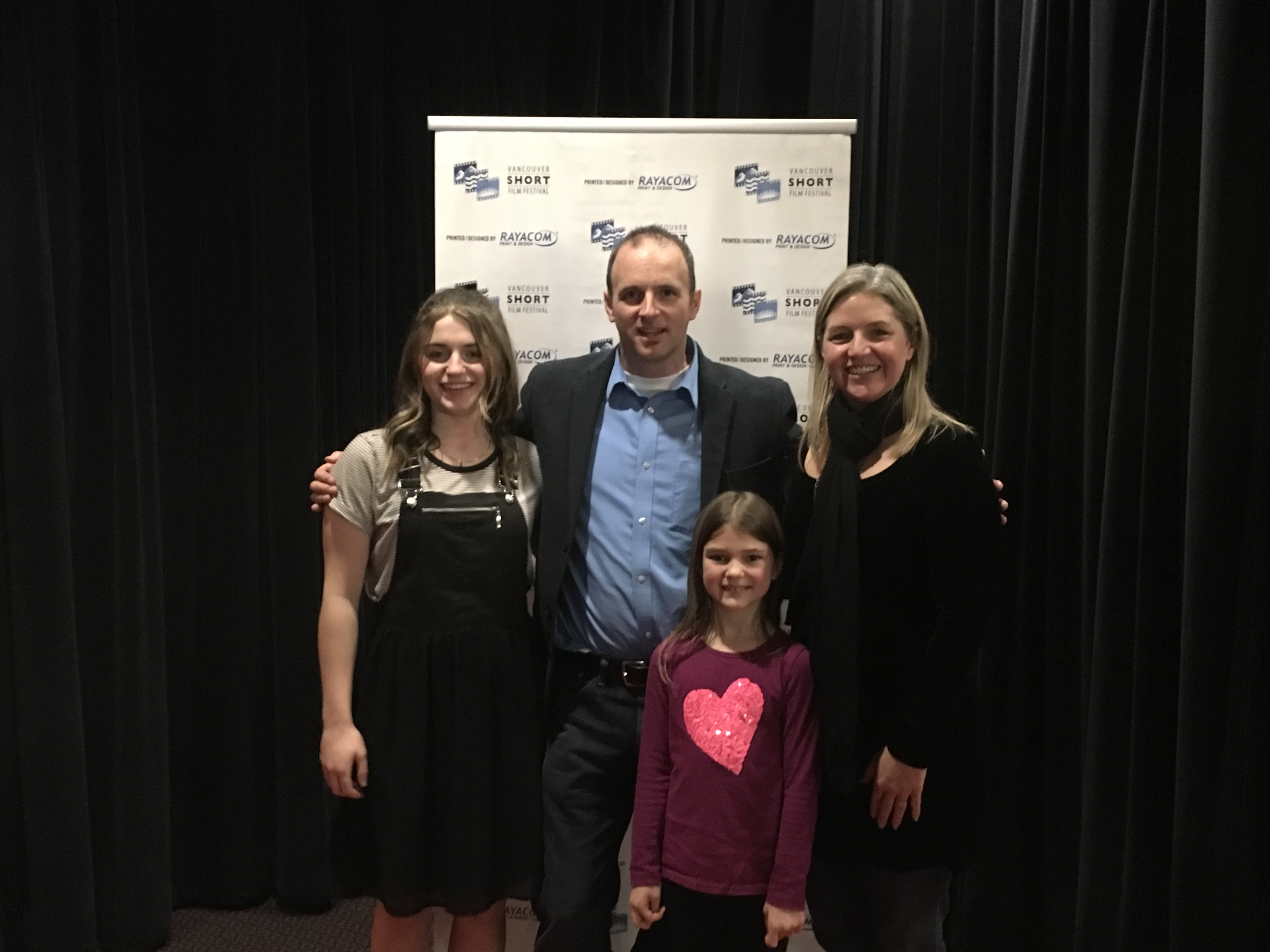 Kayden with Jenna Burgess, Robert Randall, and Stacee Copeland at the Vancouver Short Film Festival for 