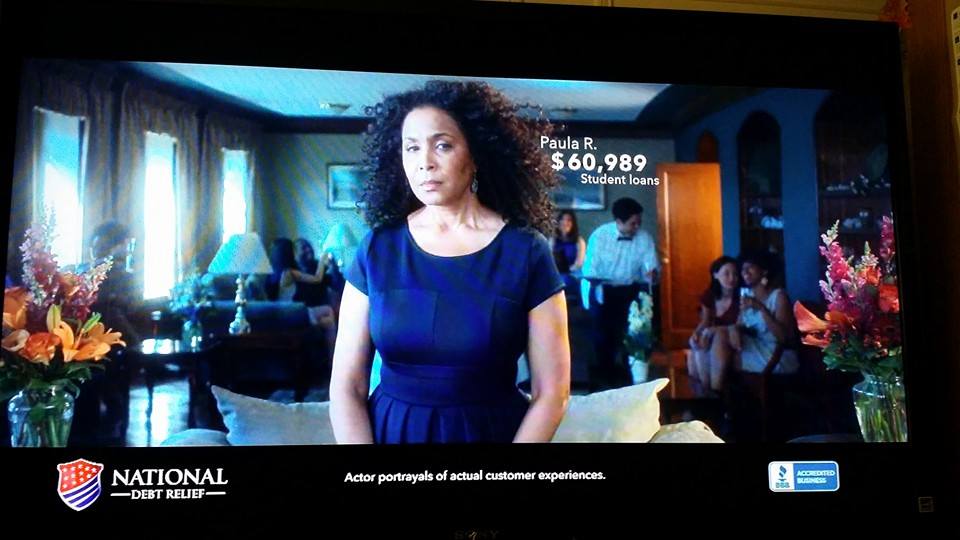 National Debt Relief Commercial. I haven't had opportunity to see this commercial..someday..maybe.