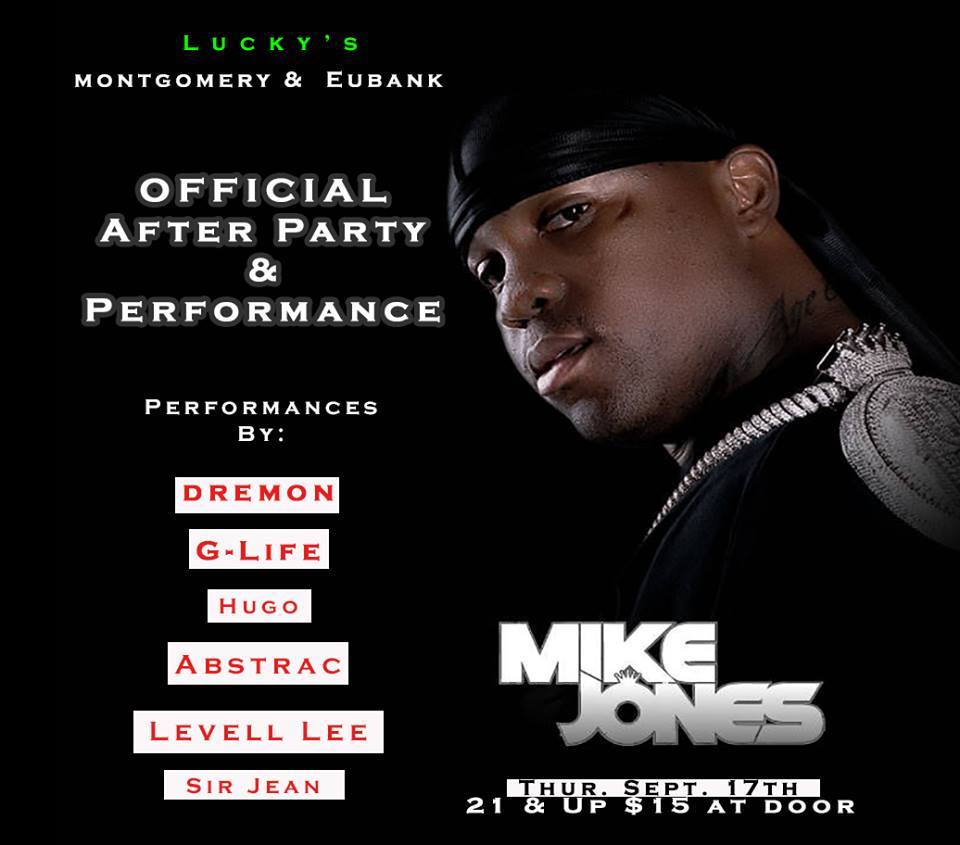 Official Poster for Mike Jones' Official After Party & Performance.