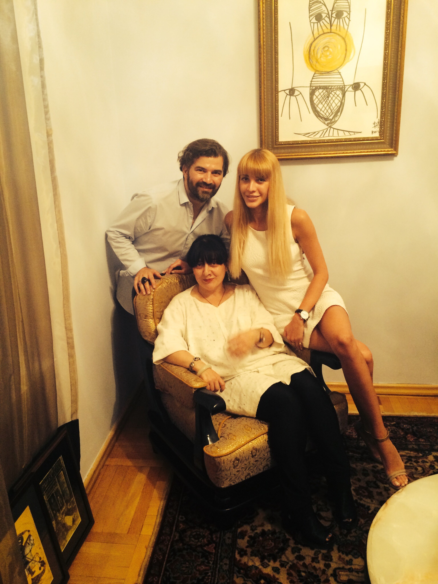Irina with friends, famous designer Irakli Nasidzé and his sister Nino