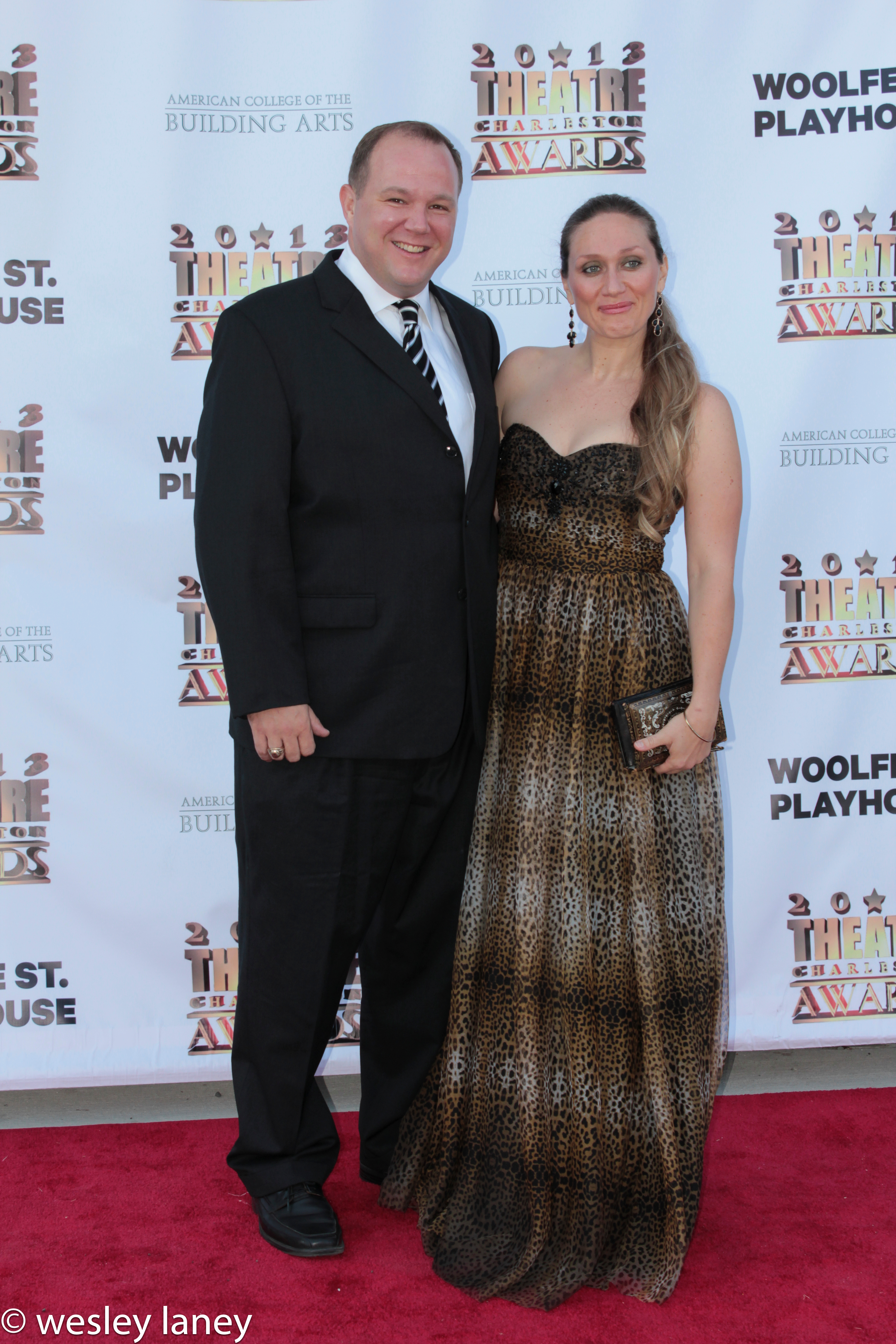 Dan and Becca Anderson on the red carpet for the 2013 Theatre Charleston Awards