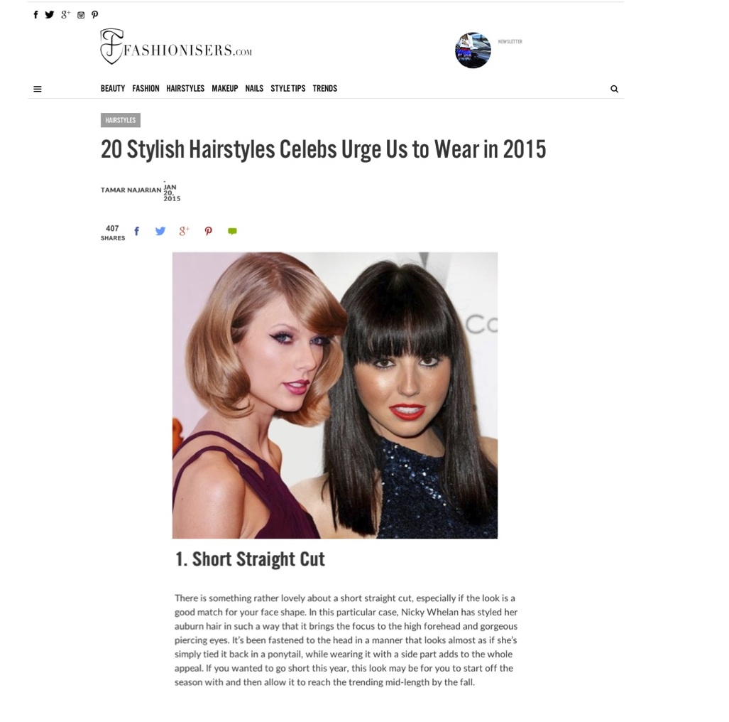 Celebrity Stylish Hairstyles to wear in 2015