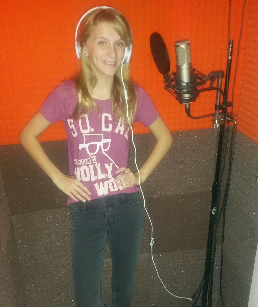 Studio session- Brooke B. recording 1 of her original songs