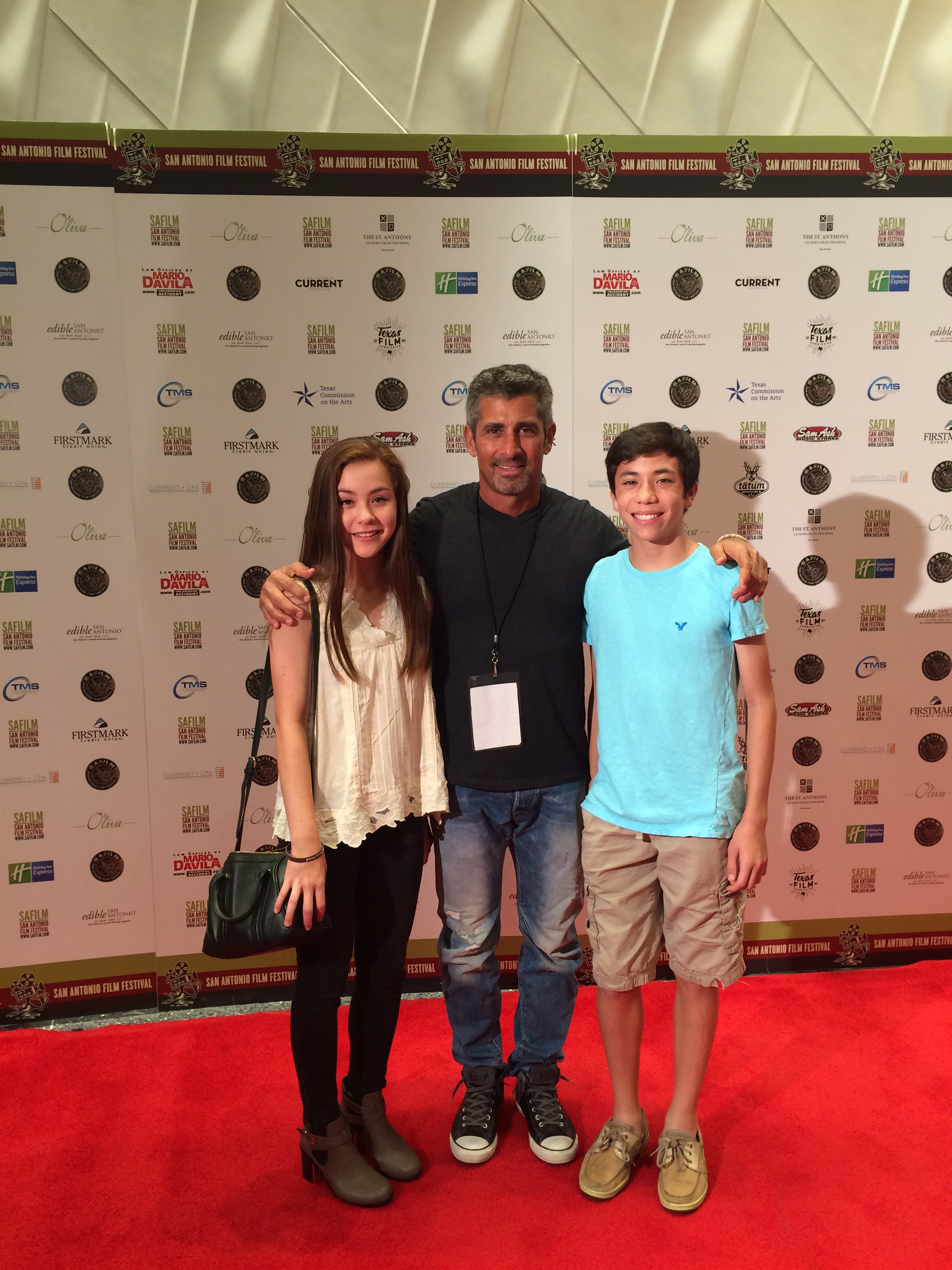 Jack with his twin sister and stuntman Corey Eubanks at the San Antonio Film Festival -2015