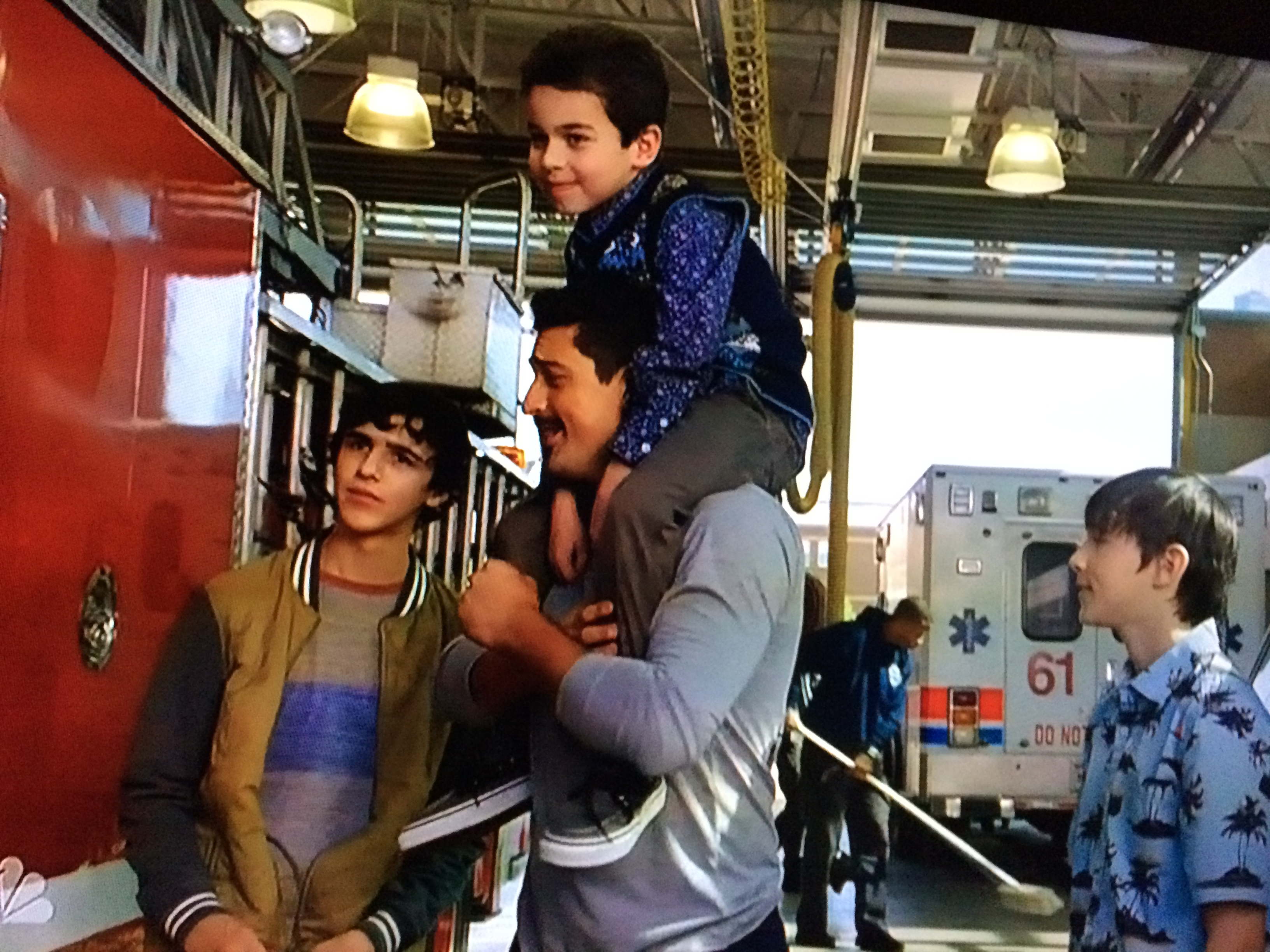 Screen capture of the awesome filming day on Chicago Fire with Yuri Sardarov (Otis). Jacob played one of the three Nephews of Otis this day. He hopes to be written in again soon.