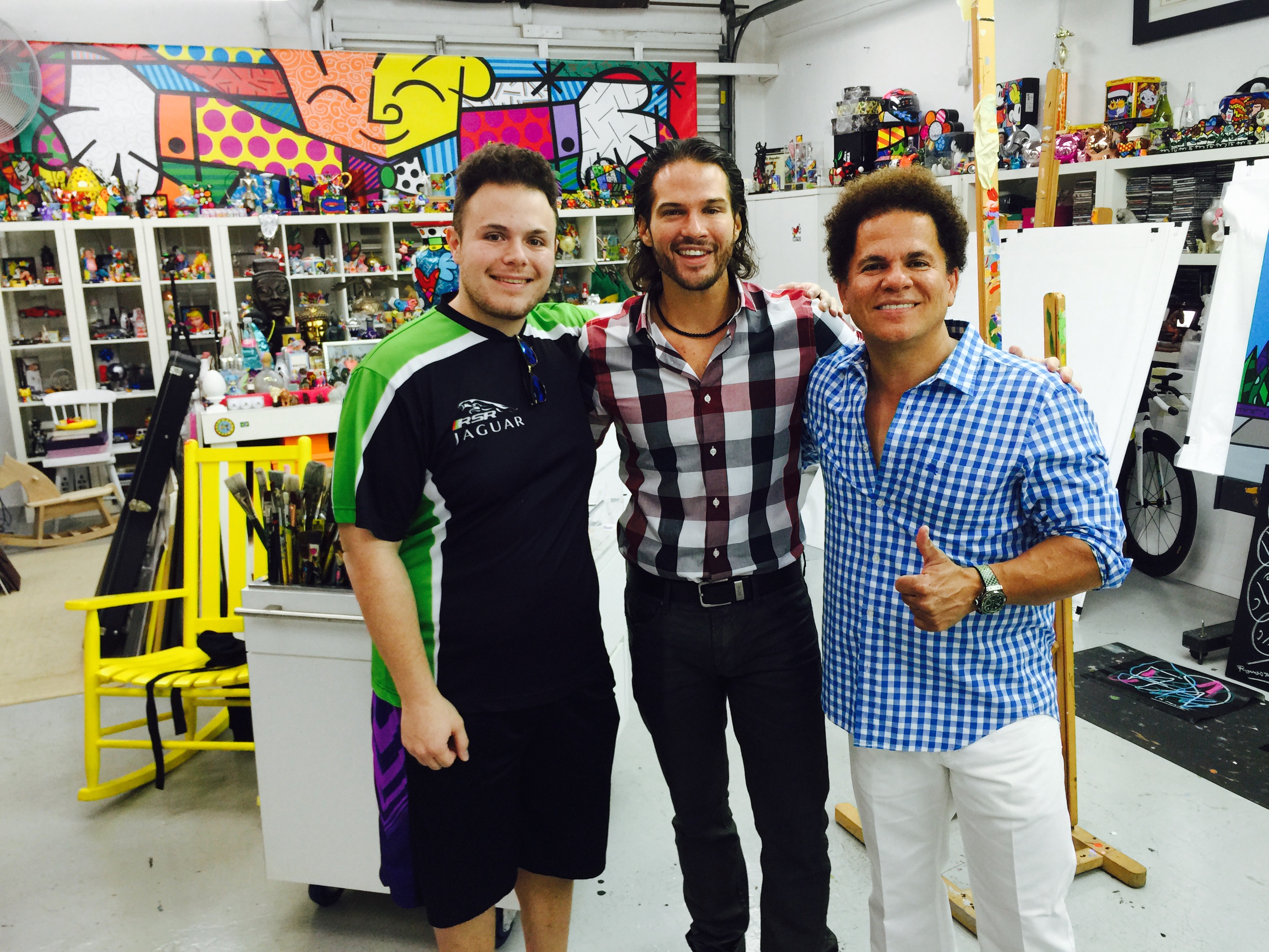 Evan_Charles_with_Romero_Britto_and_his_son_Brendan