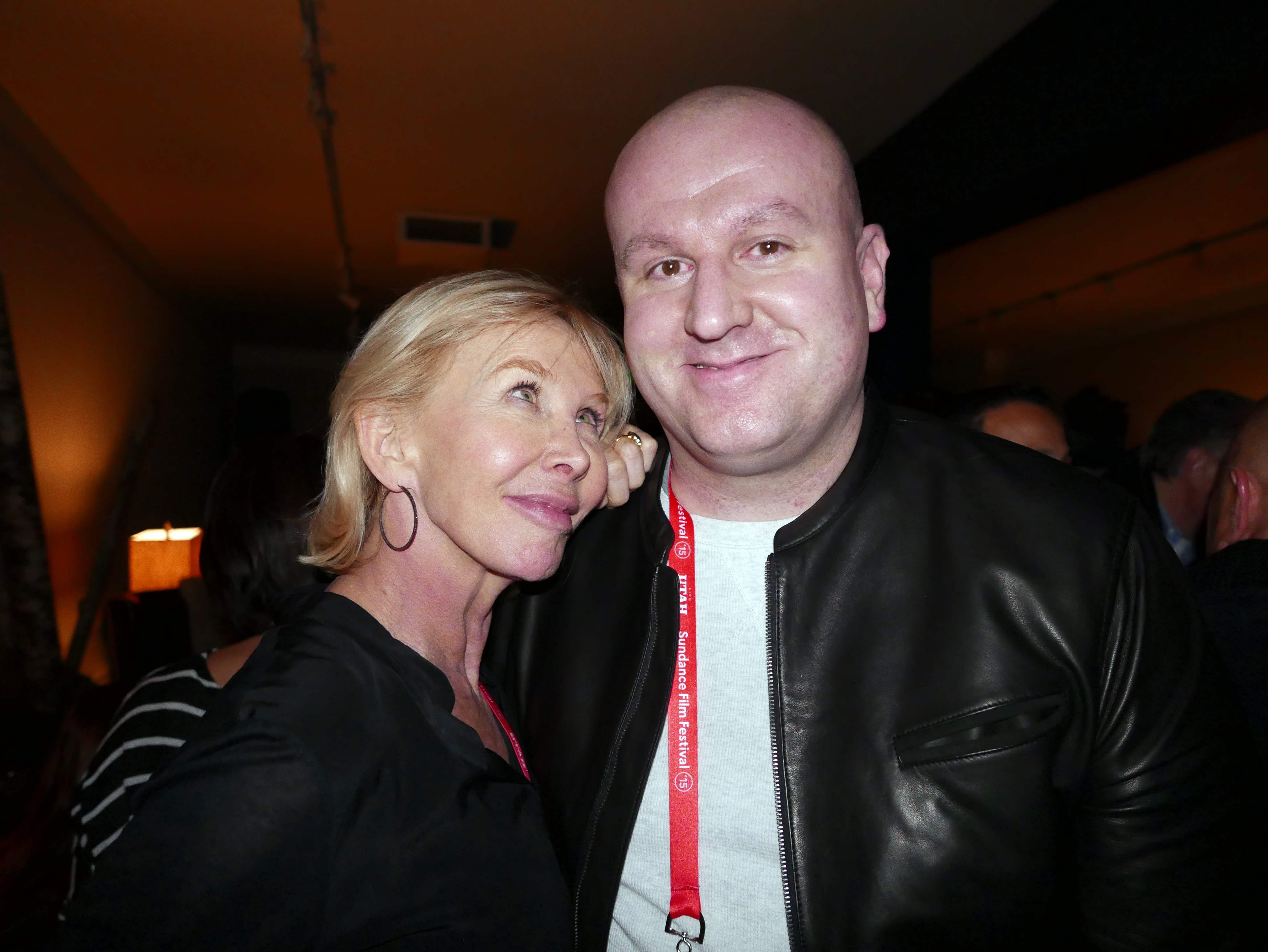 Christopher Keogh with Trudie Styler at the Grey Goose Blue Door in Park City, Utah. Sundance Film Festival, 2015.