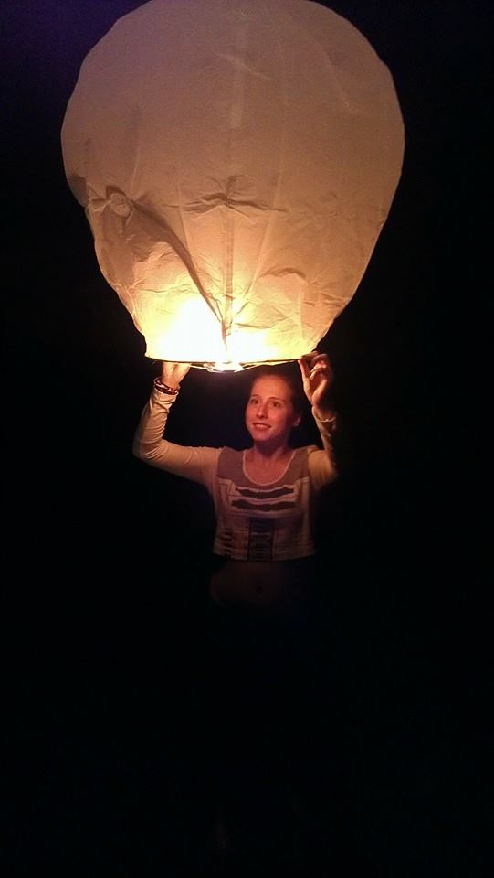 Fourth of July floating lantern fun.