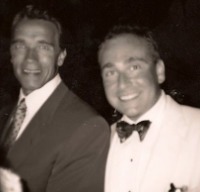 Arnold Schwarzenegger & Don Metzner at the wedding/home of boxer Sugar Ray Leonard