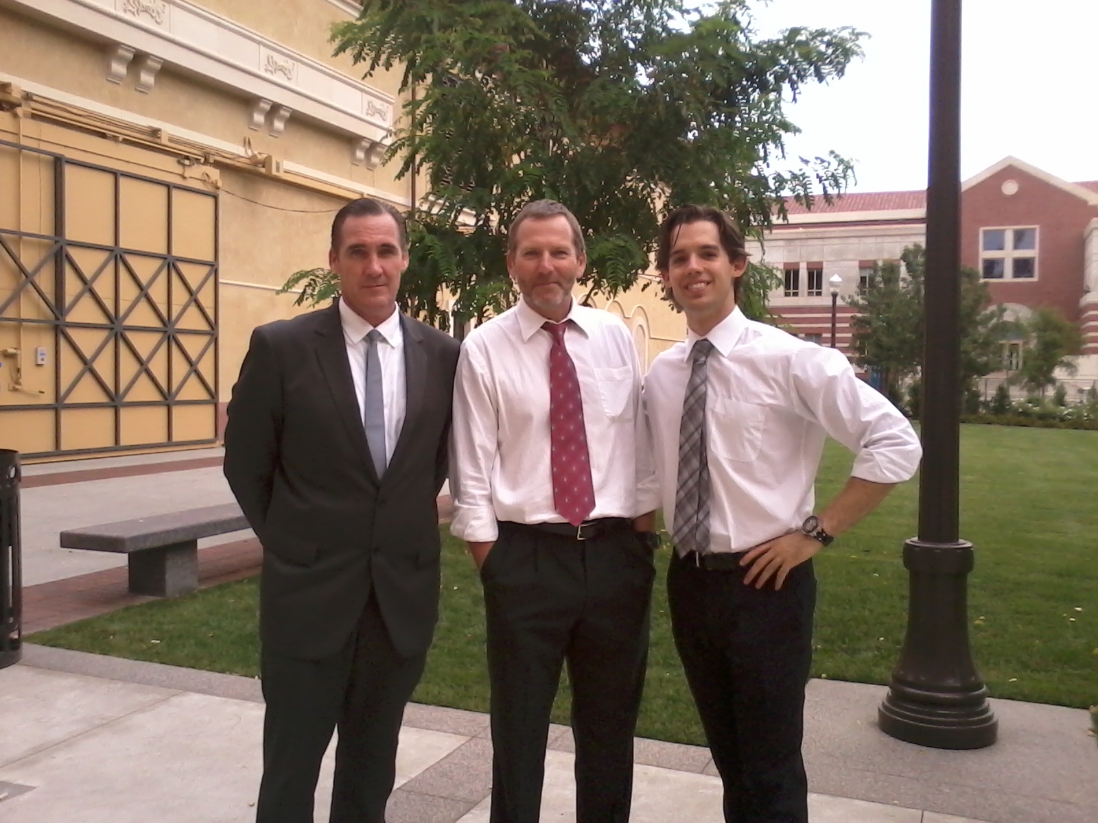 Joseph Wilson with fellow cast members working on a USC Short Film Ties That Bind