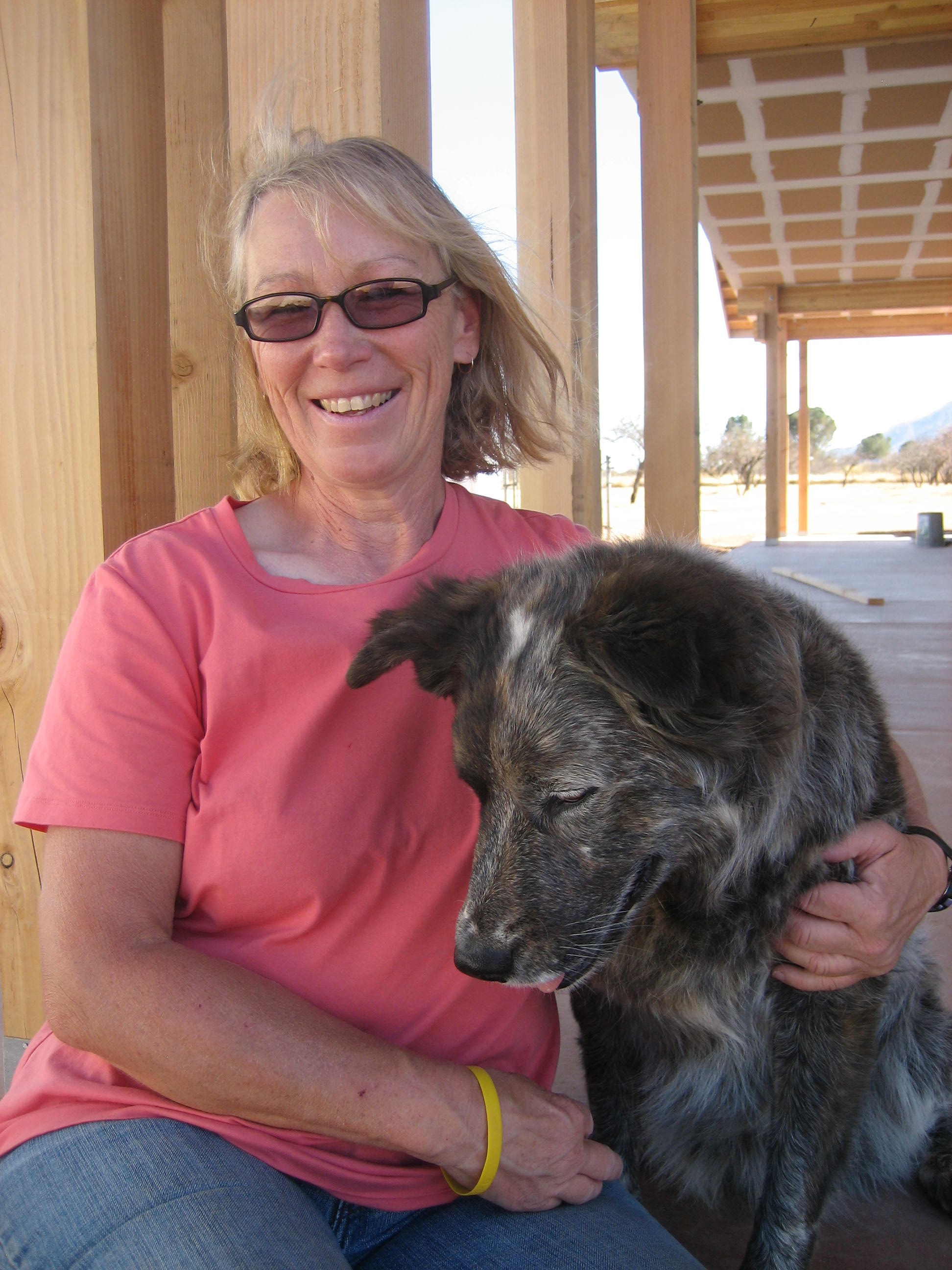Vicki Brown, animal trainer, with her dog Kowabunga Kate