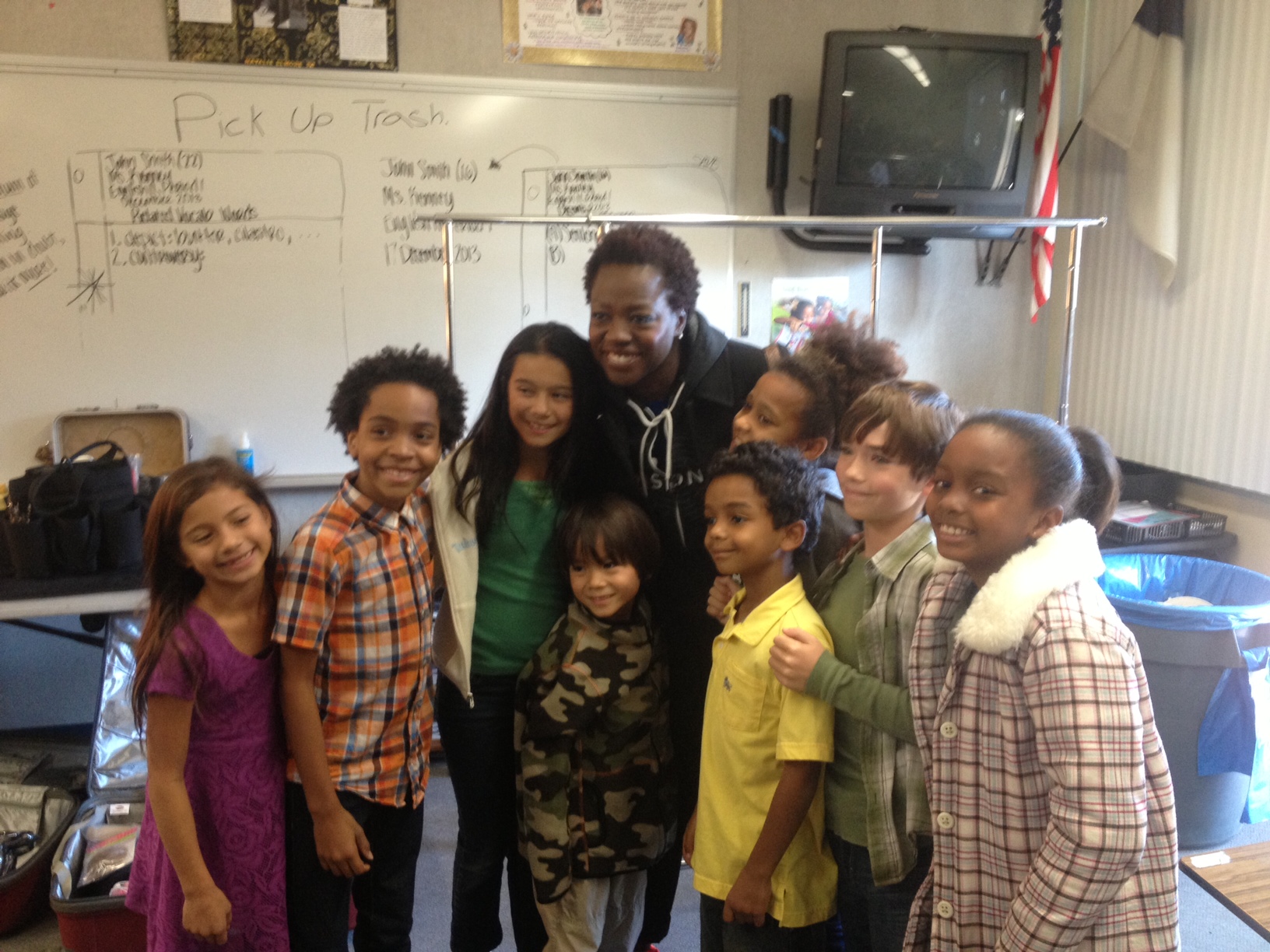 Daniele on set of Ending Childhood Hunger PSA with Viola Davis.